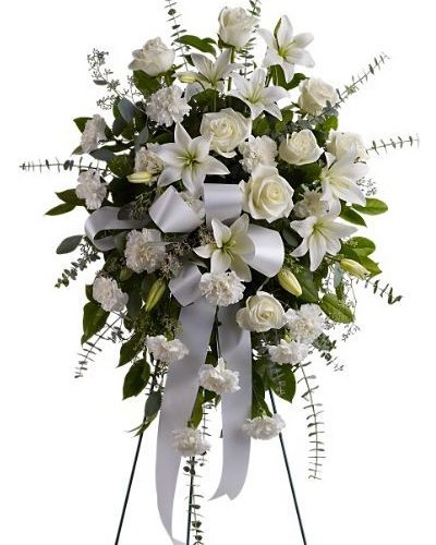 Remembrance&Sympathy Standing Spray  (White)